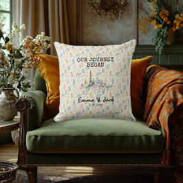 Almofada Padrão Floral Mínimo Personalizado do Skyline em P