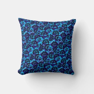 Almofada Padrão Floral Moderno Azul