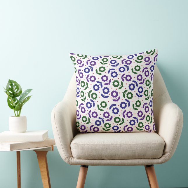 Almofada Padrão Floral Multicolor Retro (Cadeira)