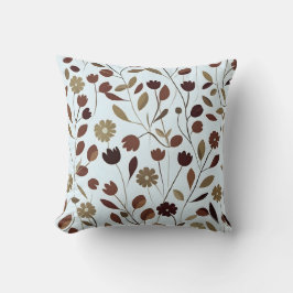 Almofada Padrão Floral Neutro Elegante em tons castanhos