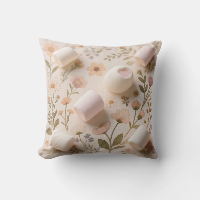 Almofada Padrão Floral Pastel Marshmallow (Frente)