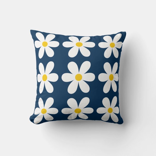 Almofada Padrão Floral Retro Daisy (Frente)
