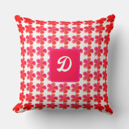 Almofada padrão floral retro legal do século médio