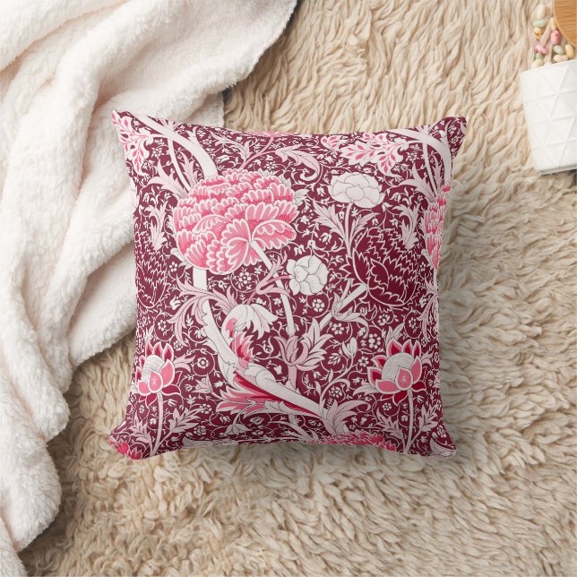 Almofada Padrão Floral Rosa Dourado William Morris (Cobertor)