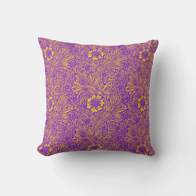 Almofada Padrão floral roxo bonito da vinheta (Frente)