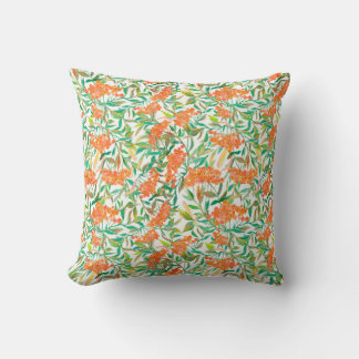 Almofada Padrão floral sem costura com repolho, folhas em u