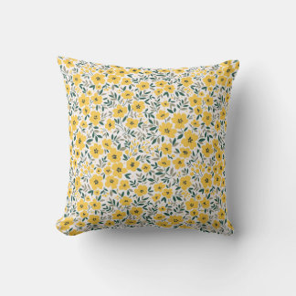 Almofada Padrão floral sem costura, Pequenas flores amarela