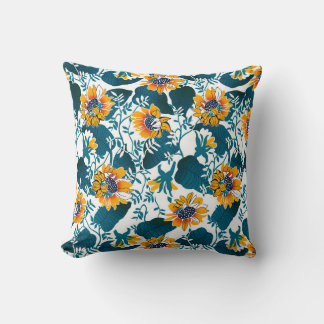 Almofada Padrão floral sem soldadura, fundo no art nouveau