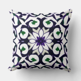 Almofada Padrão Floral Simétrico Ornamentado