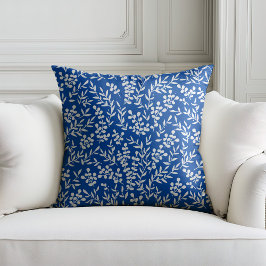 Almofada Padrão floral simples do fazendeiro em azul