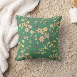 Almofada Padrão Floral Verde Boho Moderno