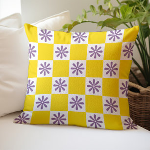 Almofada Padrão Floral Vertro Amarelo, Roxo Verificado