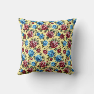Almofada Padrão Floral Vintage Colorido Romântico
