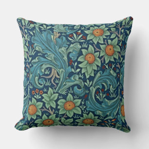 Almofada Padrão Floral William Morris Red Yellow Blue Gree