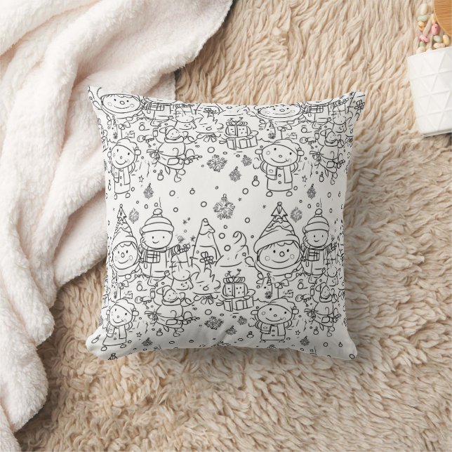 Almofada Padrão Fofo de Natal de Inverno com Desenhos (2) (Cobertor)