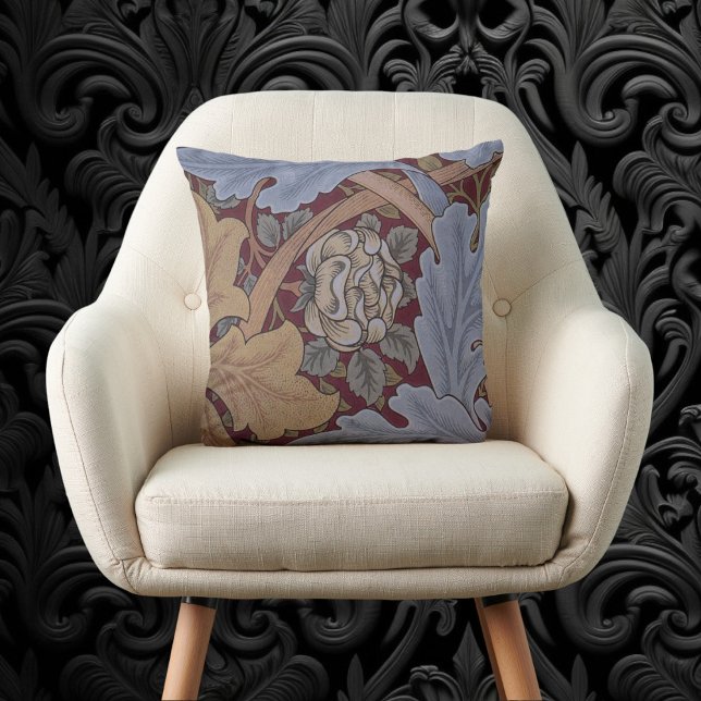 Almofada Padrão Folha de Acanto de St. James por William Mo (St. James Acanthus Pattern by William Morris Throw Pillow)