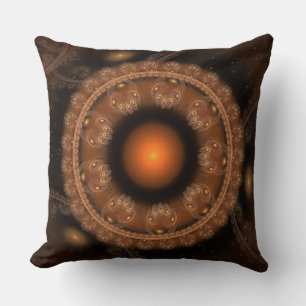 Almofada Padrão fractal de fada brilhante circular