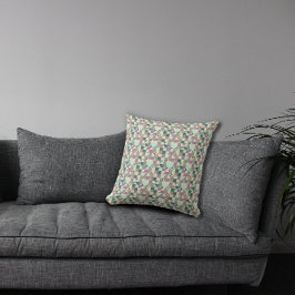 Almofada Padrão geométrico abstrato da horta verde