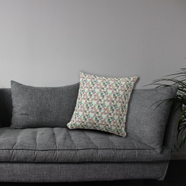 Almofada Padrão geométrico abstrato da horta verde (Criador carregado)