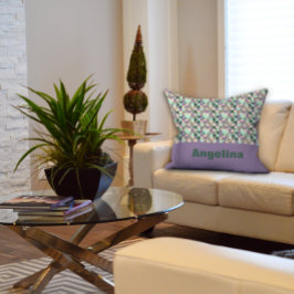 Almofada Padrão geométrico abstrato do bege da lavanda verd