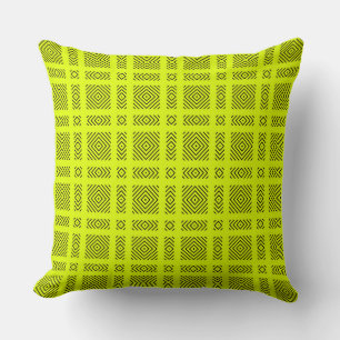 Almofada Padrão geométrico amarelo-limão