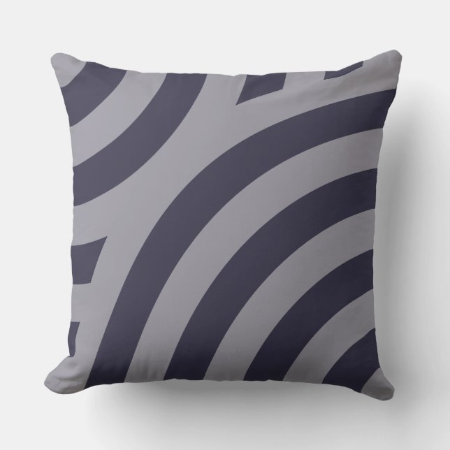 Almofada Padrão Geométrico Circular do Azul Eclipse (Frente)