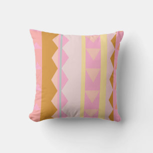 Almofada Padrão Geométrico de Cores Rosa e Pastel