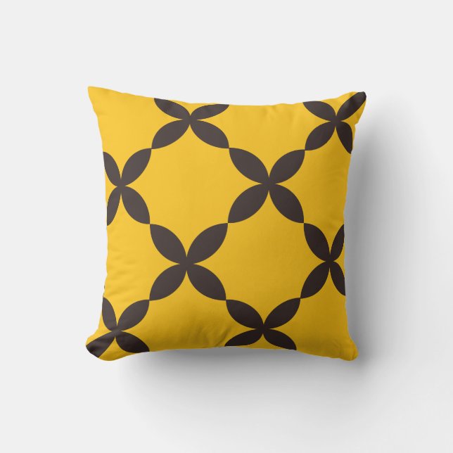 Almofada Padrão Geométrico de Flores Sem Costura (Frente)