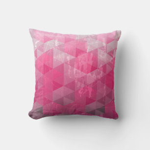 Almofada Padrão Geométrico de Grunge Colestido Rosa