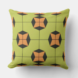 Almofada Padrão geométrico do Azulejo com cores brilhantes