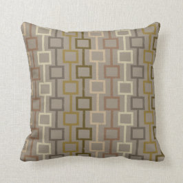 Almofada Padrão Geométrico do Brown e do Tan Retro nos anos