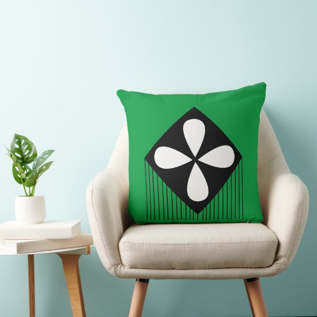 Almofada Padrão Geométrico Floral de Diamante (Cadeira)