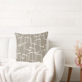 Almofada Padrão Geométrico Médio das Cinzas Quentes
