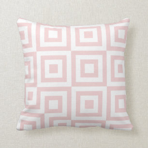 Almofada Padrão Geométrico Moderno Cor-de-Rosa e Branco