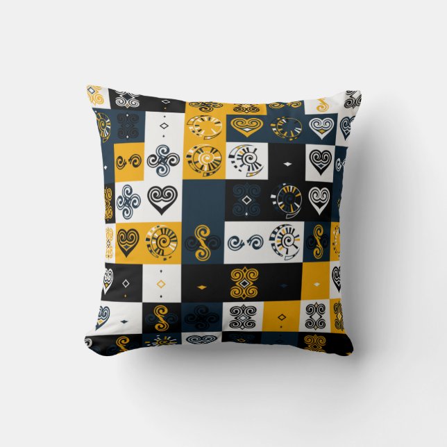 Almofada Padrão geométrico moderno na moda amarelo (Frente)