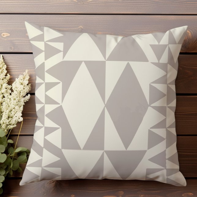 Almofada Padrão geométrico neutro de meia-tona III (Criador carregado)