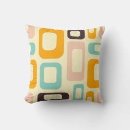 Almofada Padrão geométrico retrô em fundo bege claro
