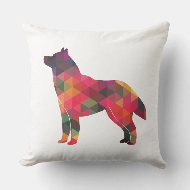 Almofada Padrão Geométrico Siberian Husky Black Silhouette (Frente)