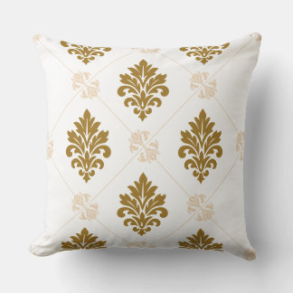Almofada Padrão gráfico de damasco dourado de luxo contínuo