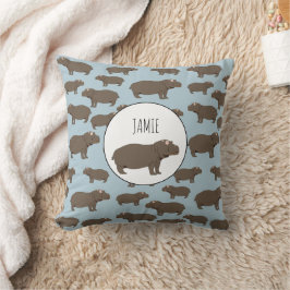 Almofada Padrão Hippopotamus Hippo Personalizado
