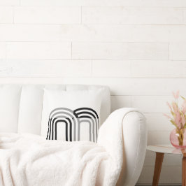 Almofada Padrão inicial preto branco moderno