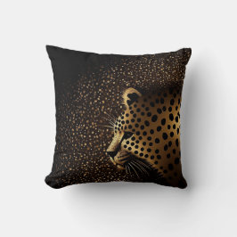 Almofada Padrão Jaguar Dourado