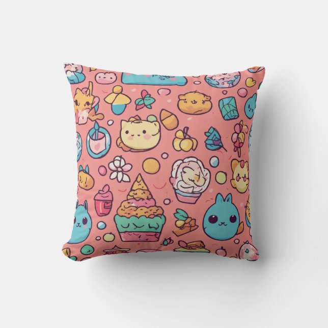 Almofada Padrão Kawaii (Frente)