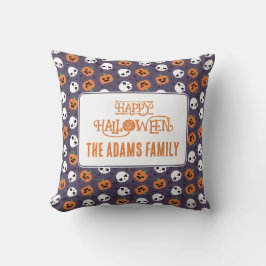 Almofada Padrão Kawaii de Halloween