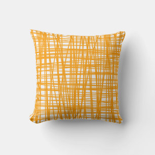 Almofada Padrão laranja e branco
