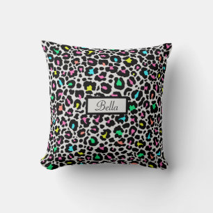 Almofada Padrão-Leopardo Colorido