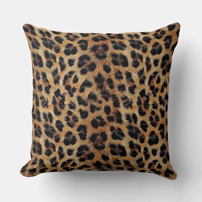 Almofada Padrão leopardo, tigre, pele leopardo, moda, (Frente)