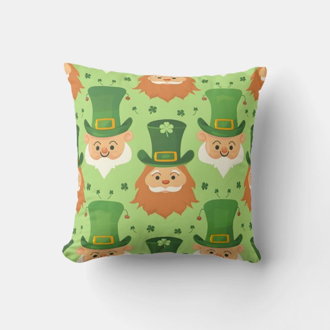 Almofada Padrão Leprechaun de Cartola (Frente)