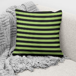 Almofada Padrão Listrado Preto Verde Lima Elegante
