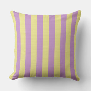 Almofada Padrão listrado roxo e amarelo